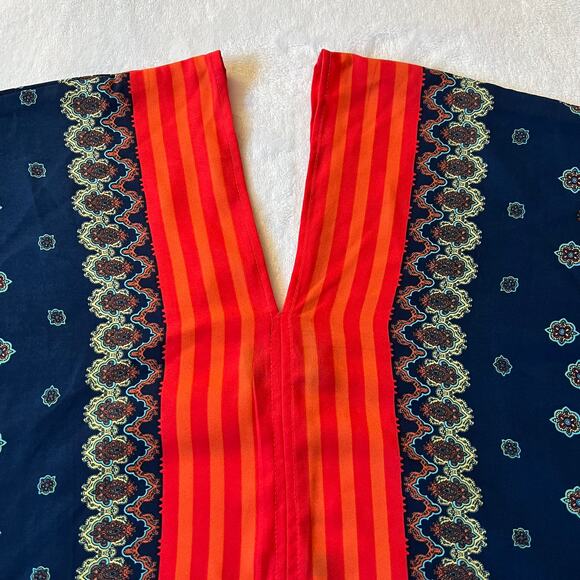 Romeo and Juliet Couture Short Sleeve Stripe Medallion Relax Fit Kaftan Top NEW - Picture 5 of 10